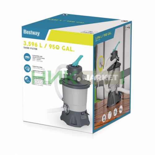 Фильтр насос песочный для бассейна Bestway 3596 л/ч