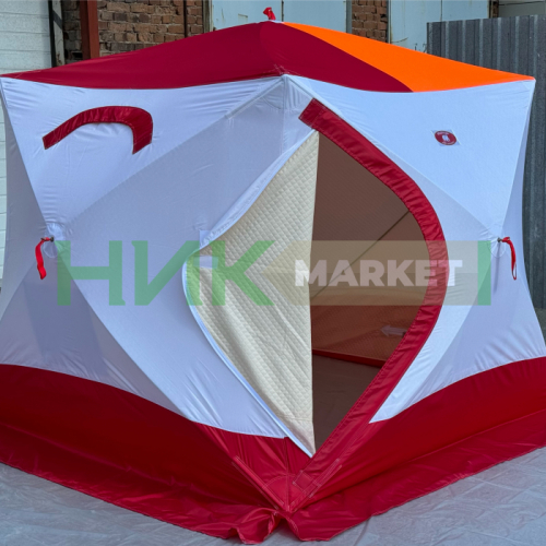 Палатка зимняя куб 4 Медведь  трехслойная 215*215, фото 4